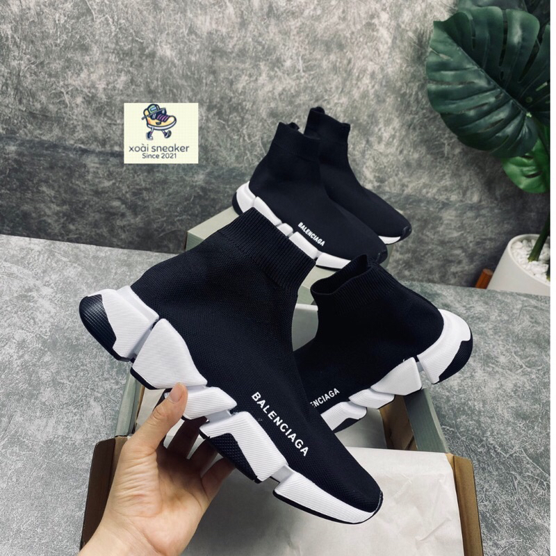 Giày sneaker black white bản nhẹ đế tách