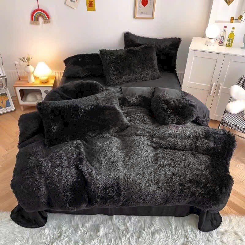 Trọn Bộ Chăn GA Gối Nỉ Nhung Lông  Hàng Cao Cấp Nhập Khẩu - Nguyên Set