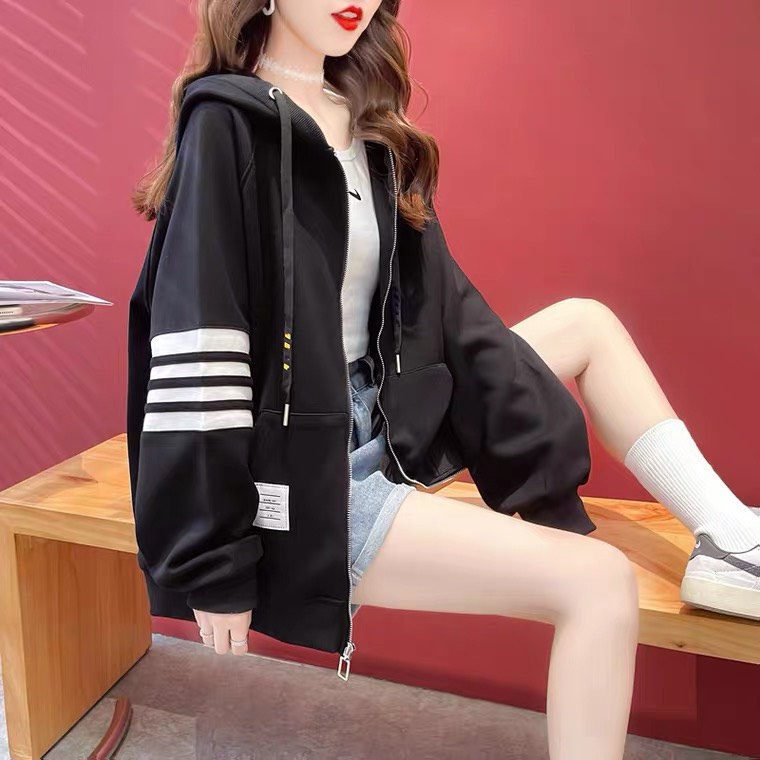 ÁO KHOÁC NỈ THOM SIÊU HOT HIT_ÁO KHOÁC THOME SỌC TAY - Áo khoác đông 2023