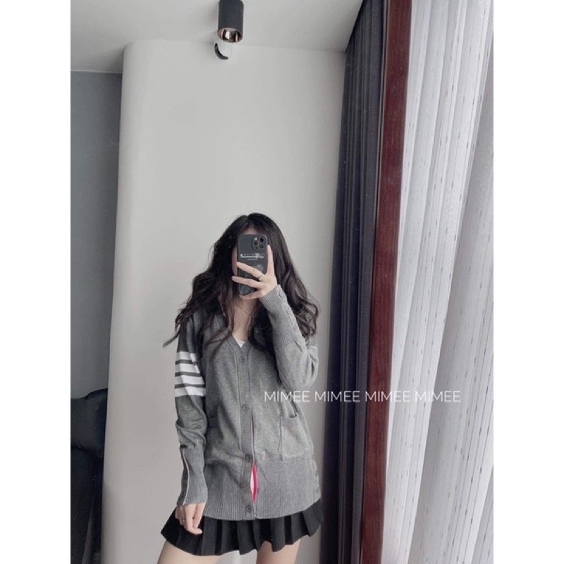 Áo Cardigan Thom Len Hoạ Tiết Bốn Sọc_ Hàng Trend 2023