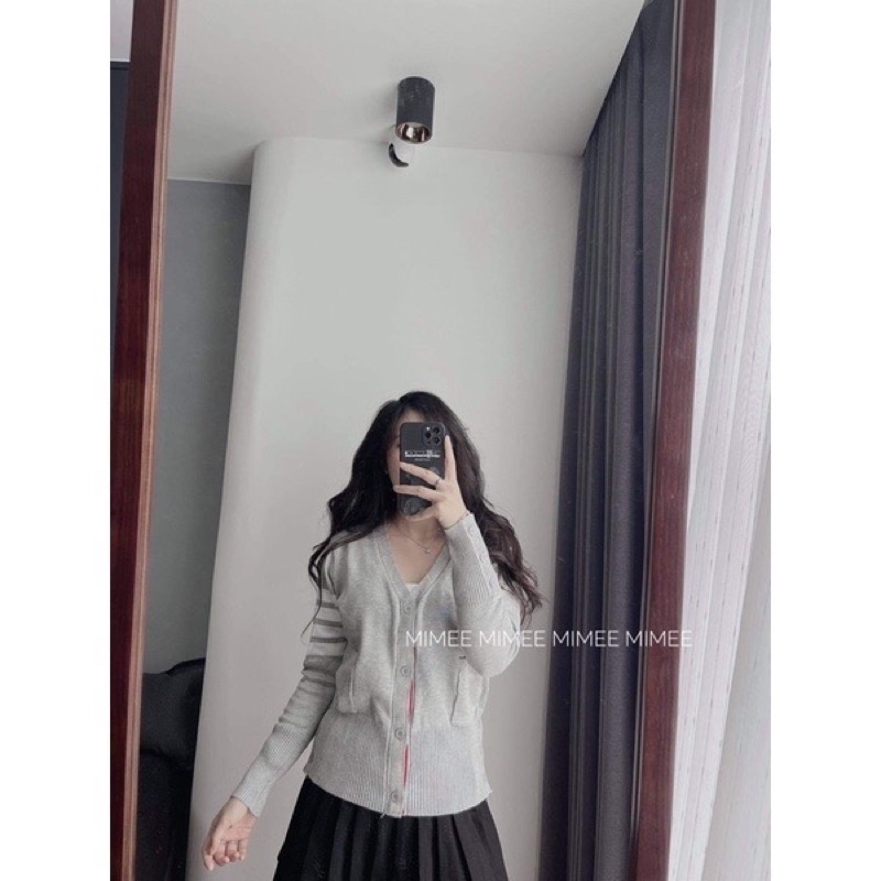 Áo Cardigan Thom Len Hoạ Tiết Bốn Sọc_ Hàng Trend 2023