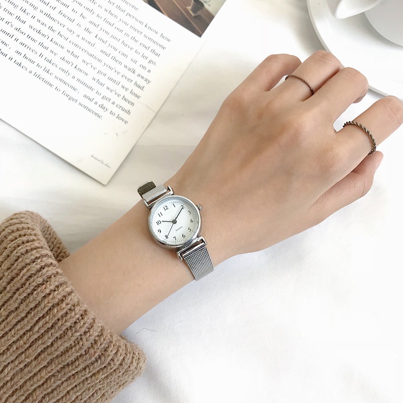 Đồng hồ đeo tay thời trang nữ cao cấp Q.uartz dây kim loại siêu Hot DH12