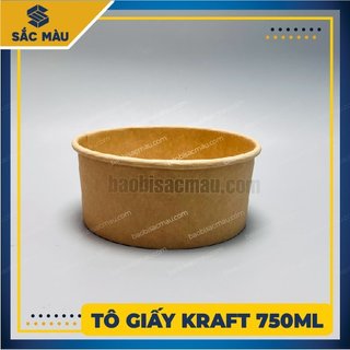 Set 10 tô giấy kraft 750ml - 1000ml kèm nắp