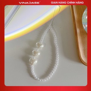 Dây đeo điện thoại xỏ hạt nhiều mẫu xinh xắn có thể làm móc khoá (có miếng nhựa lót)