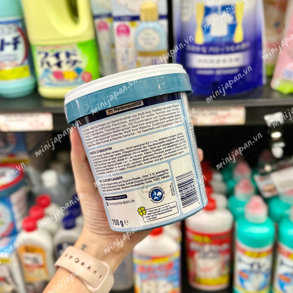 Bột tẩy trắng quần áo Denkmit Oxi Power 750g, bột tẩy trắng quần áo đa năng