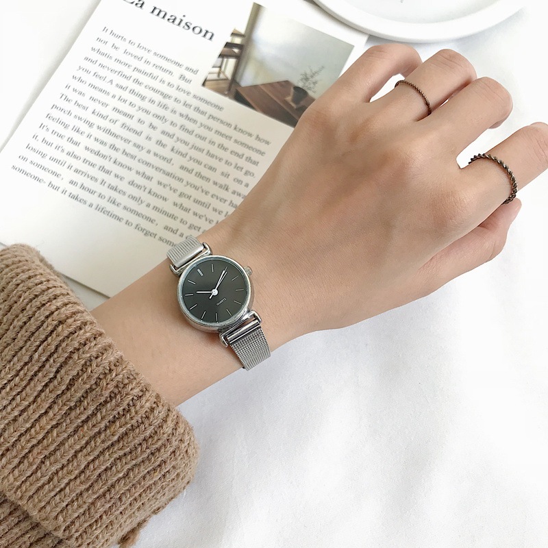 Đồng hồ đeo tay thời trang nữ cao cấp Q.uartz dây kim loại siêu Hot DH12