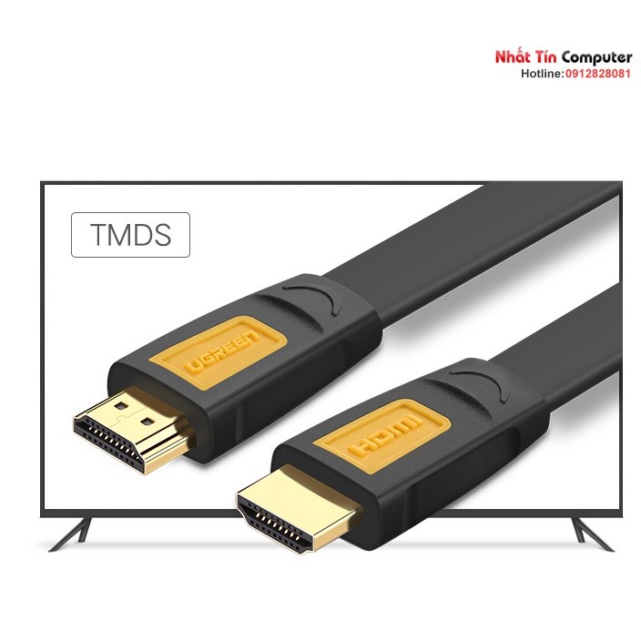 Cáp HDMI 3M sợi dẹt hỗ trợ 4Kx2K chính hãng Ugreen 11186 cao cấp