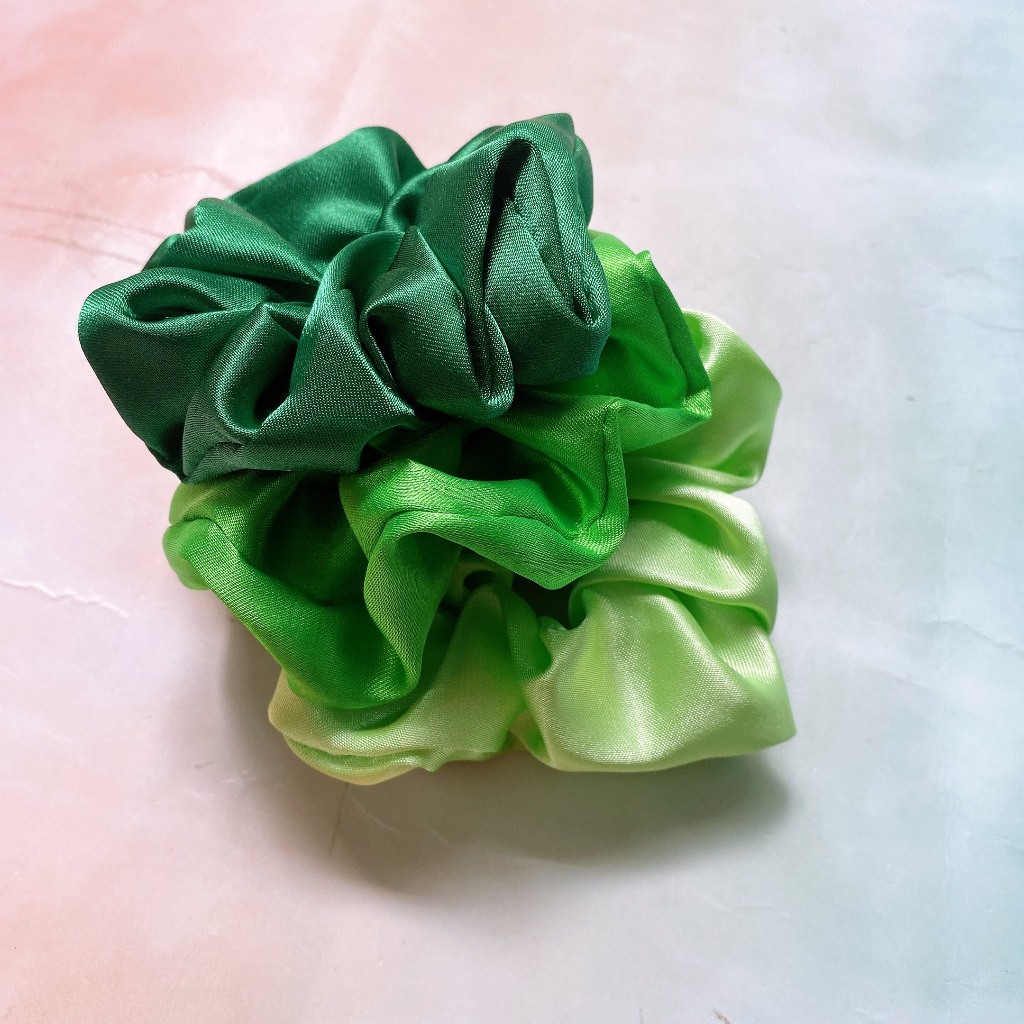 Set 3 dây cột tóc scrunchies satin siêu nhún TIMSTORE phong cách đơn giản hàn quốc