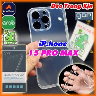 Ốp lưng iphone 15 pro max 6.7" silicon dẻo trong suốt
