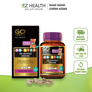 Viên uống tăng cường hệ miễn dịch Go Kids Vir-Defence Immune giúp bé phát triển toàn diện Hộp 60 viên