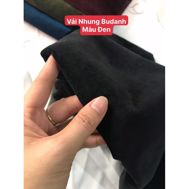 Vải Nhung Budanh nhiều màu, có giãn.