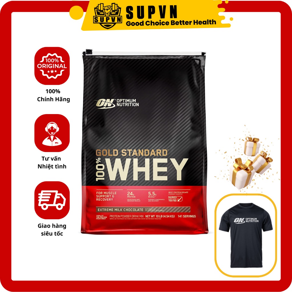 Whey Gold Standard Optimum Nutrition 4.5kg - Sữa Protein tăng cơ giảm mỡ hãng ON chính hãng Mỹ 10lbs
