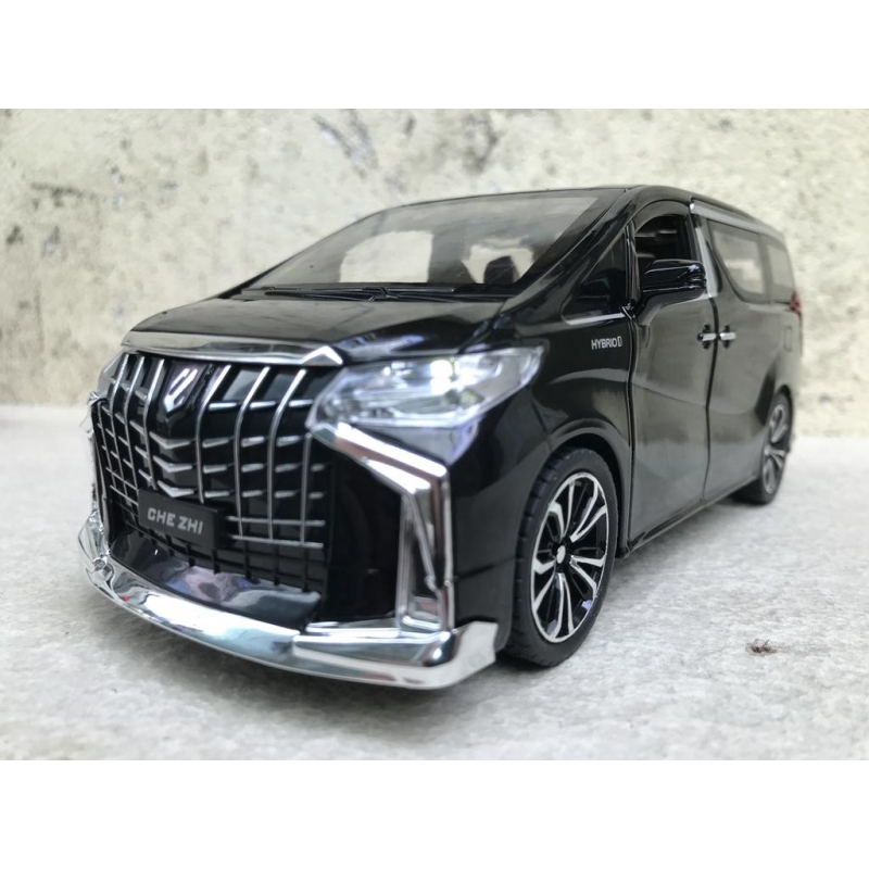 Mô hình tĩnh đồ chơi xe ô tô Toyota Alphard hãng Chezhi tỷ lệ 1:24 bằng kim loại có mở được cửa, cốp, đèn và âm thanh