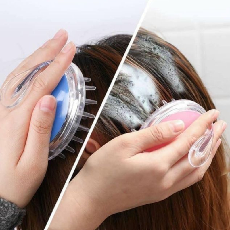 Lược gội đầu massage bằng gai silicon, không hại da đầu, lưu thông máu thư giãn, sạch gàu, hết ngứa, nhỏ gọn, có tay cầm