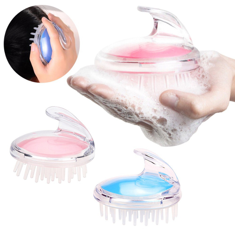 Lược gội đầu massage bằng gai silicon, không hại da đầu, lưu thông máu thư giãn, sạch gàu, hết ngứa, nhỏ gọn, có tay cầm
