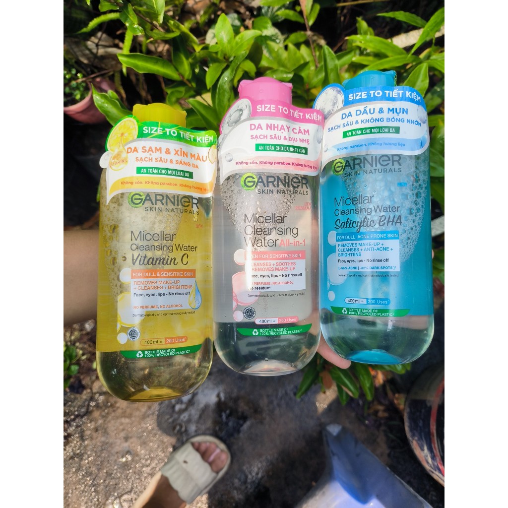 Nước tẩy trang garnier Vàng hồng xanh date 05/2026