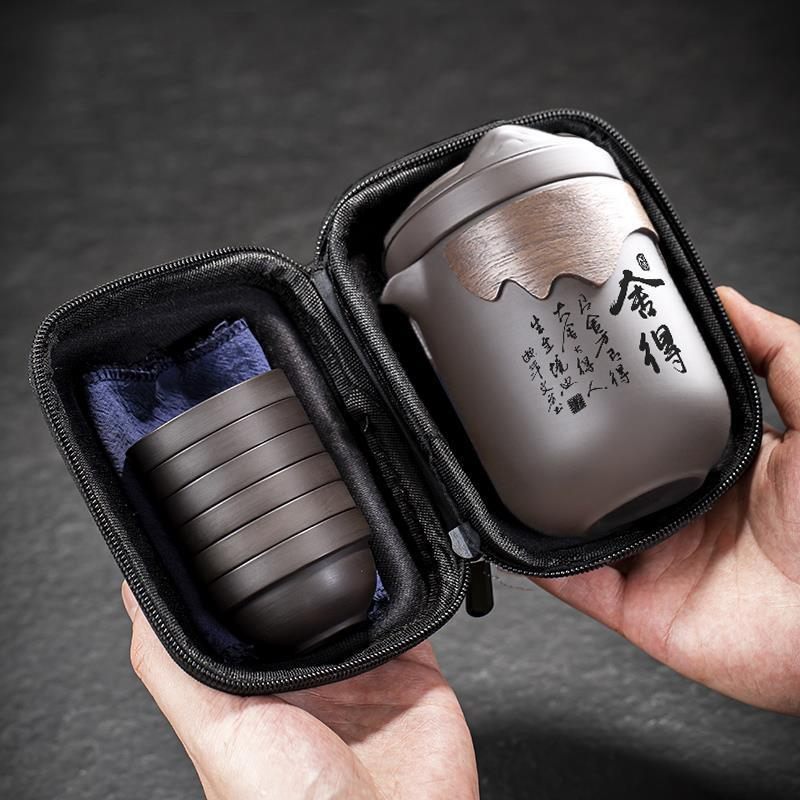 MVP3658 Bộ Ấm Trà Di Động , Mang theo du lịch Nhỏ gọn - Tiện lợi, Gốm Tráng Men, Thiết Kế Thủ Công