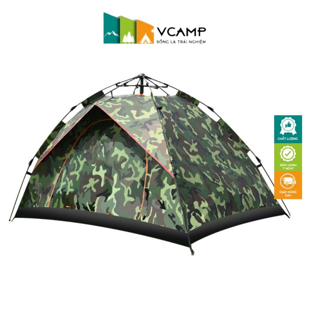 Lều Camping, Lều Dã Ngoại Cho 3 - 4 người, 2 Lớp Chống Tia UV, Chống Thấm Nước, Màn Chống Muỗi - Vca