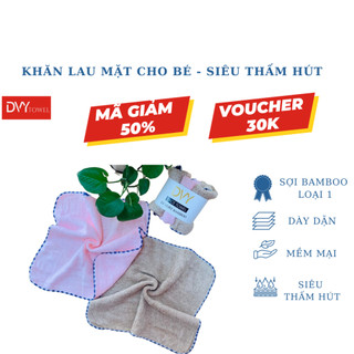 ( Combo 5) Khăn Mặt Cho Bé Mềm Mại, Dày Dặn, Thấm Hút Tốt, Không Phai Màu