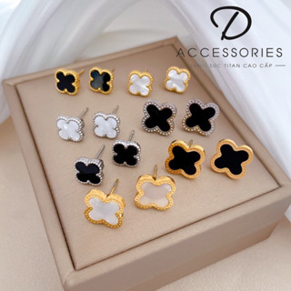  Bông Tai Titan Cỏ 4 Lá Không Đen .NguyenTraDuongAcc 