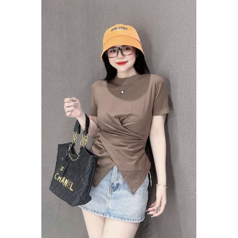 Áo Thun Body Nữ Dáng Ôm Vạt Chéo