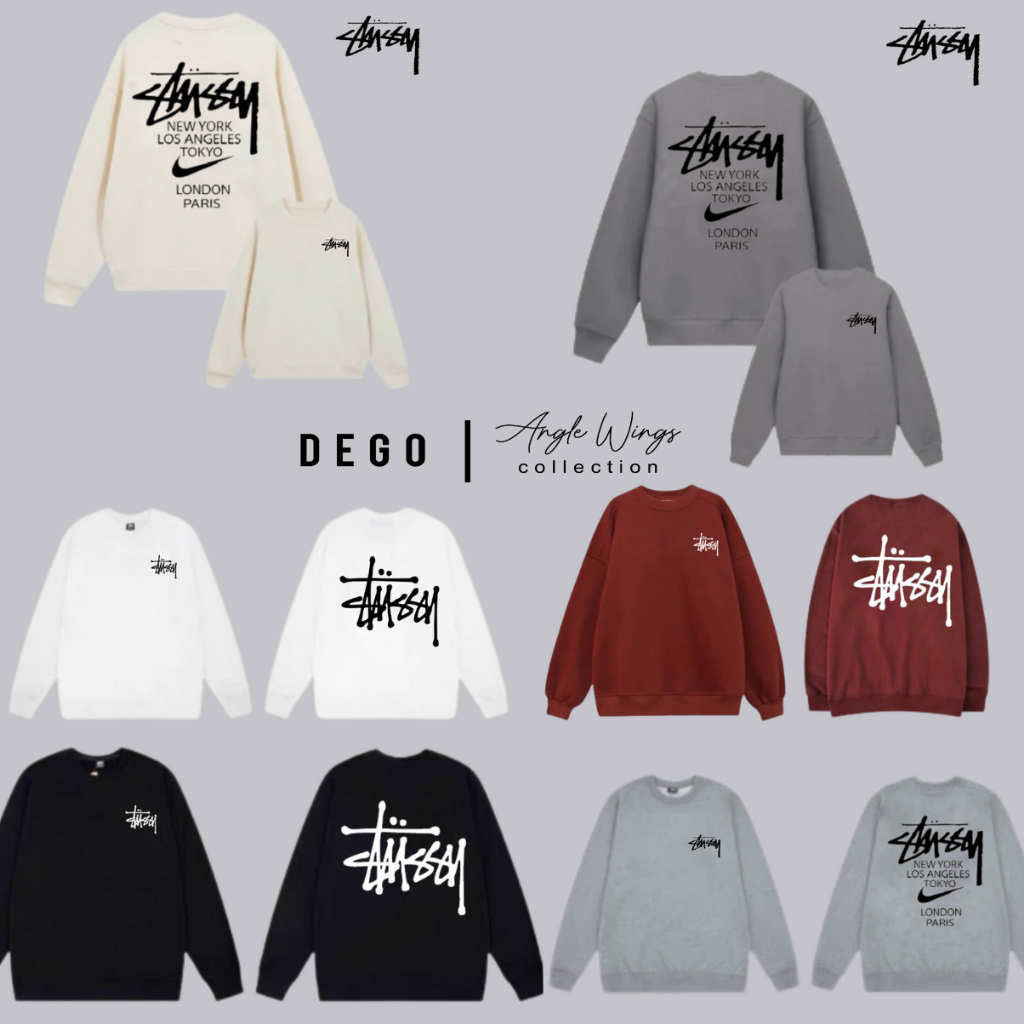 Áo sweater stussy nam nữ nỉ bông siêu dày cao cấp form rộng chuẩn Dego.official