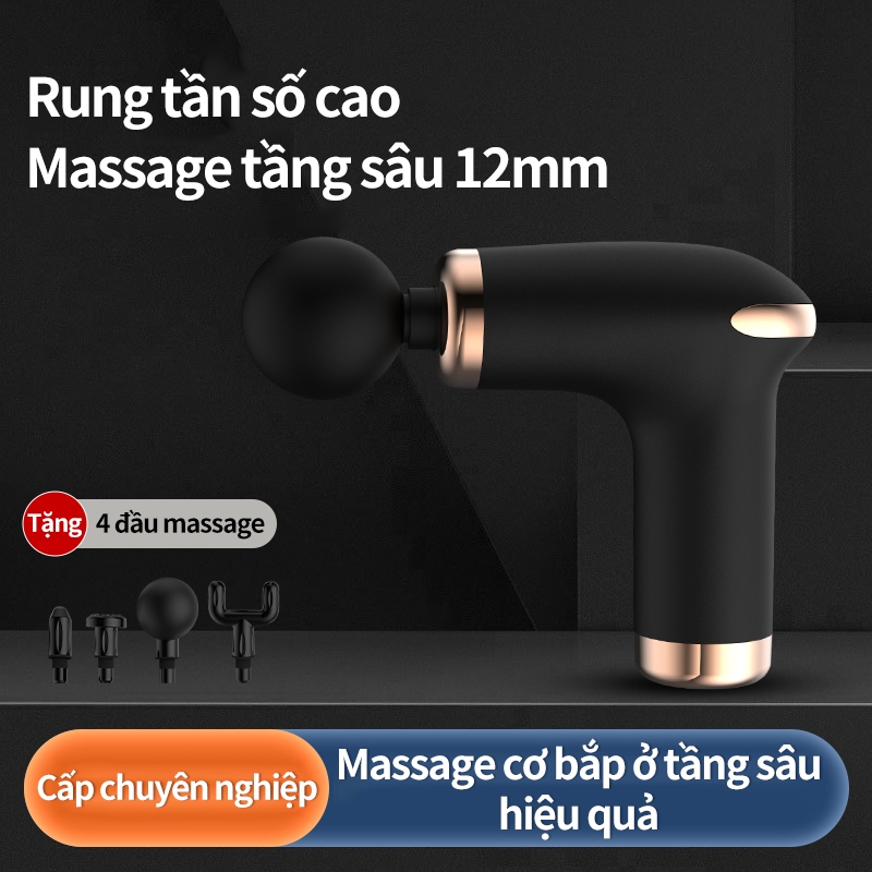 Máy Massage Cầm ,Đi kèm 4 đầu massage chuyên nghiệp, thích hợp massage toàn thân, bảo hành 12 tháng