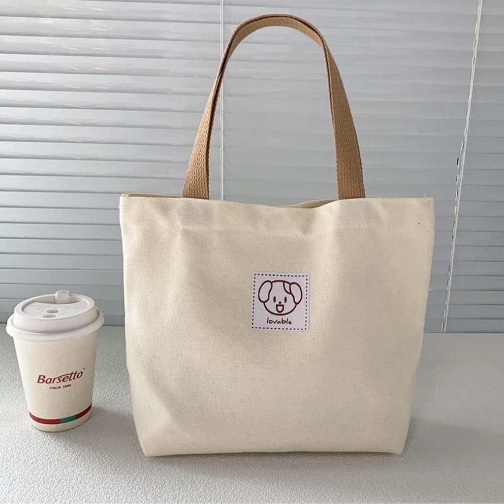 Túi tote hình Gấu chất vải canvas chống thấm nước chắc chắn phong cách đơn giản. đựng đồ tiện lợi | BigBuy360 - bigbuy360.vn