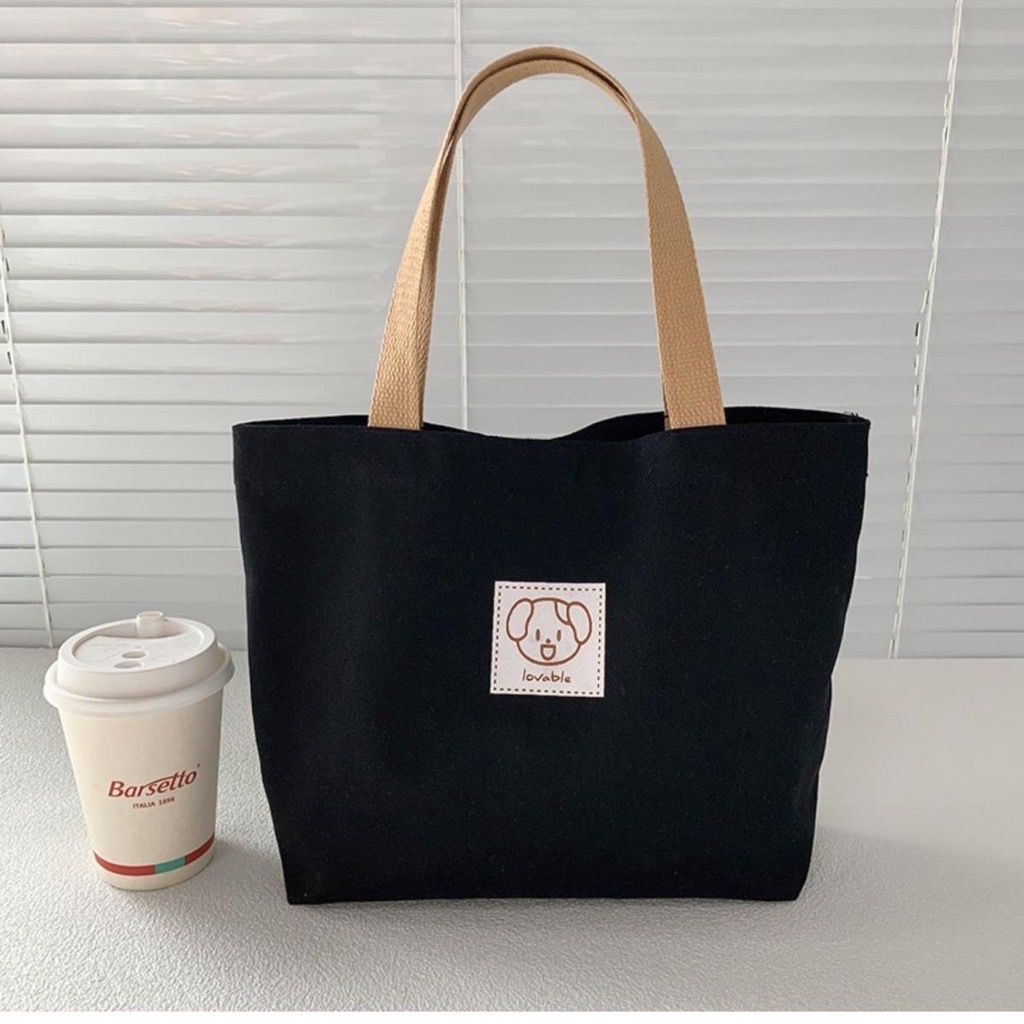 Túi tote hình Gấu chất vải canvas chống thấm nước chắc chắn phong cách đơn giản. đựng đồ tiện lợi | BigBuy360 - bigbuy360.vn