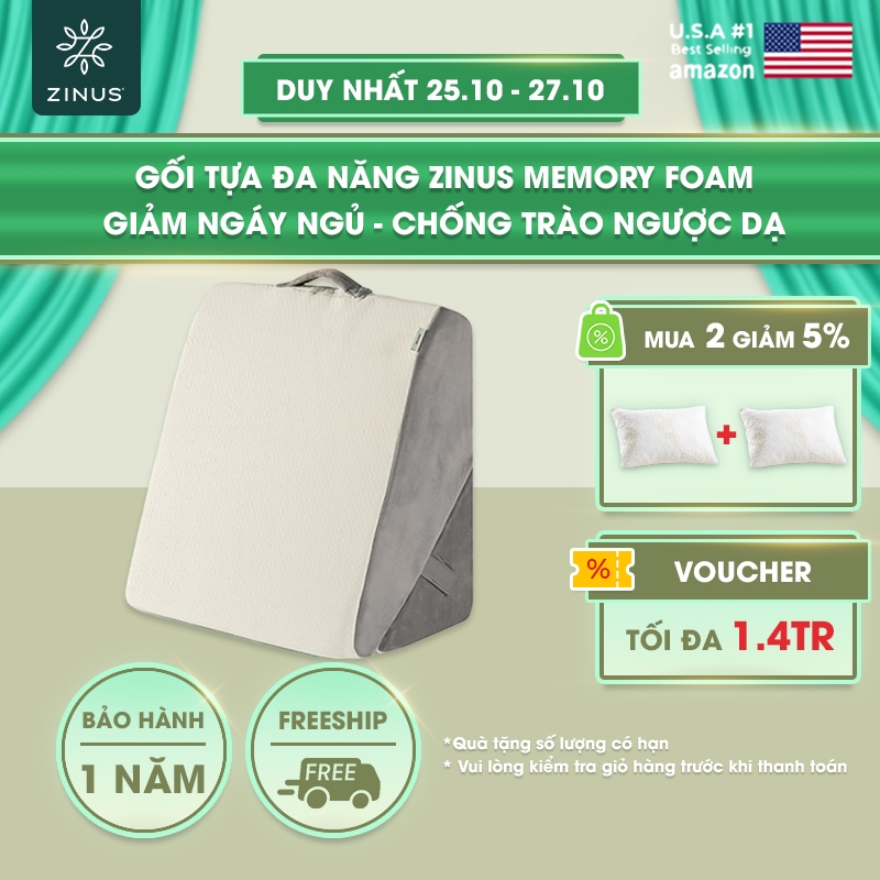 Gối Tựa Đa năng Zinus- Wedge Memory Foam Pillow