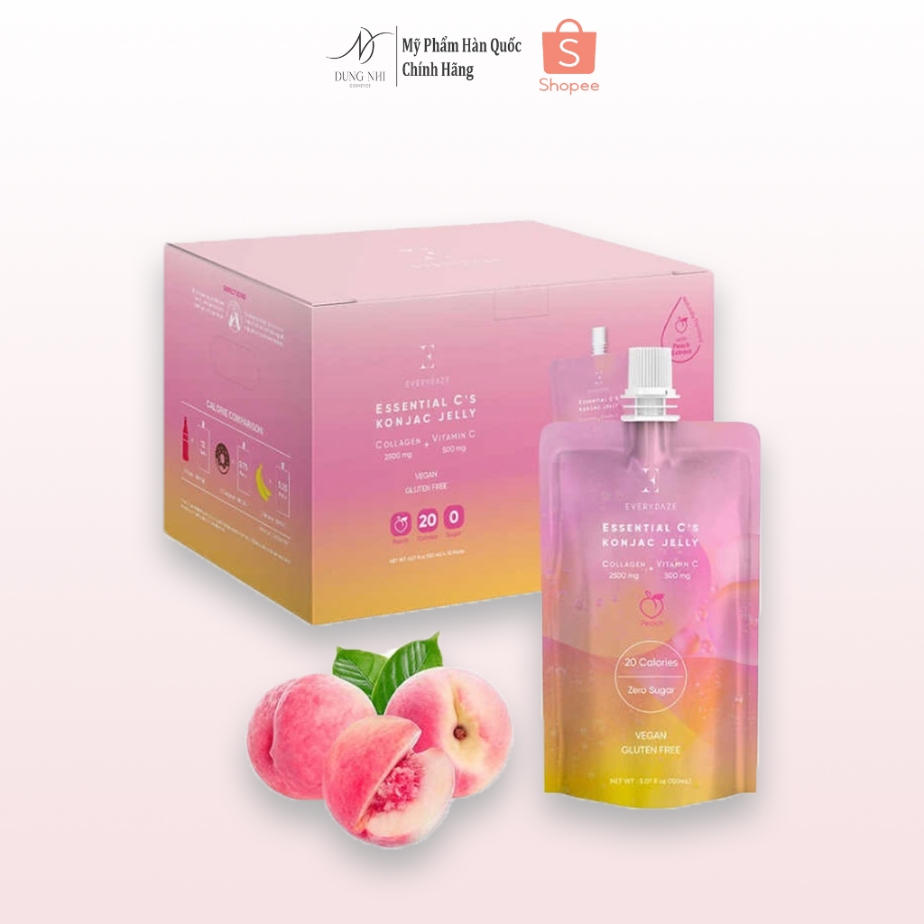 Thùng Thạch giảm cân JELLY KONJAC Vị Đào - 10 gói