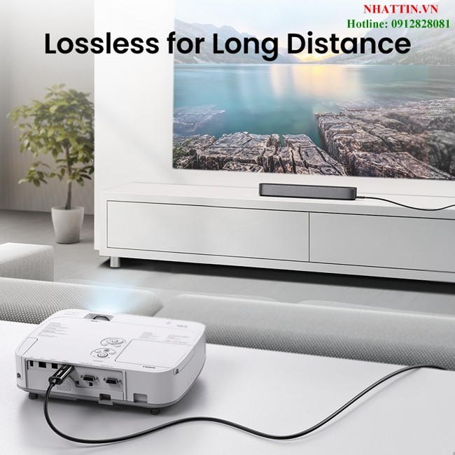 Cáp HDMI 2.1 sợi quang 50m hỗ trợ 8K/60Hz, 4K/120Hz chính hãng Ugreen 50500 cao cấp