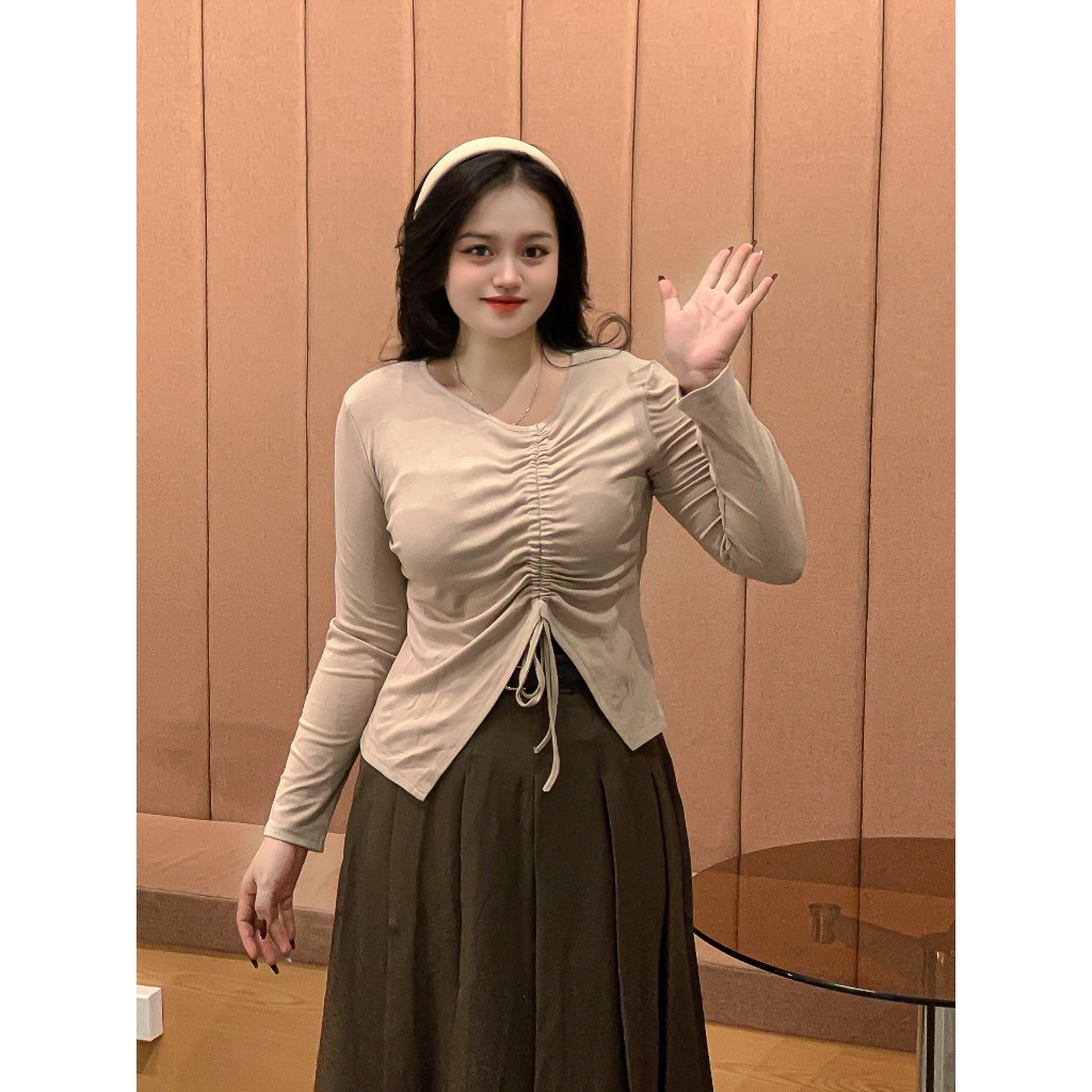 Áo thun BIGSIZE dài tay rút eo M711 55-95KG