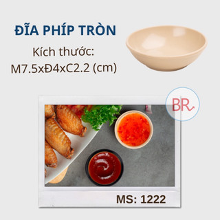 COMBO 10 Đĩa chấm phíp hai ngăn, đựng nước chấm- 1205 VN