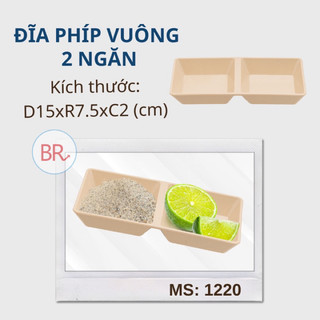 COMBO 10 Đĩa chấm phíp hai ngăn, đựng nước chấm- 1205 VN