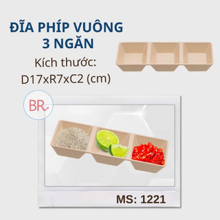COMBO 10 Đĩa chấm phíp hai ngăn, đựng nước chấm- 1205 VN