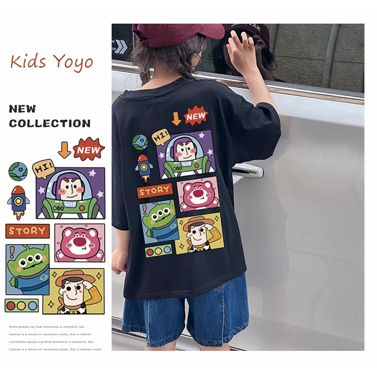 áo thun bé gái Kids YoYo áo ngắn tay chất cotton mềm mịn thoáng mát Toy Story Trang chủ 2-12 tuổi T0058