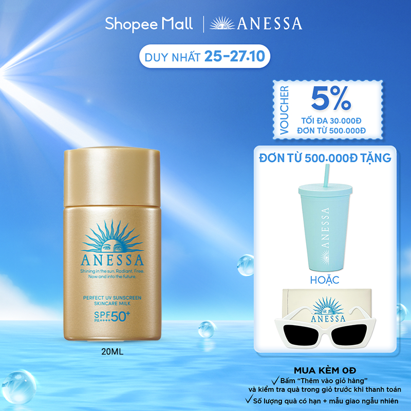 Sữa chống nắng dưỡng da bảo vệ hoàn hảo Anessa Perfect UV Sunscreen Skincare Milk 20ml _16170