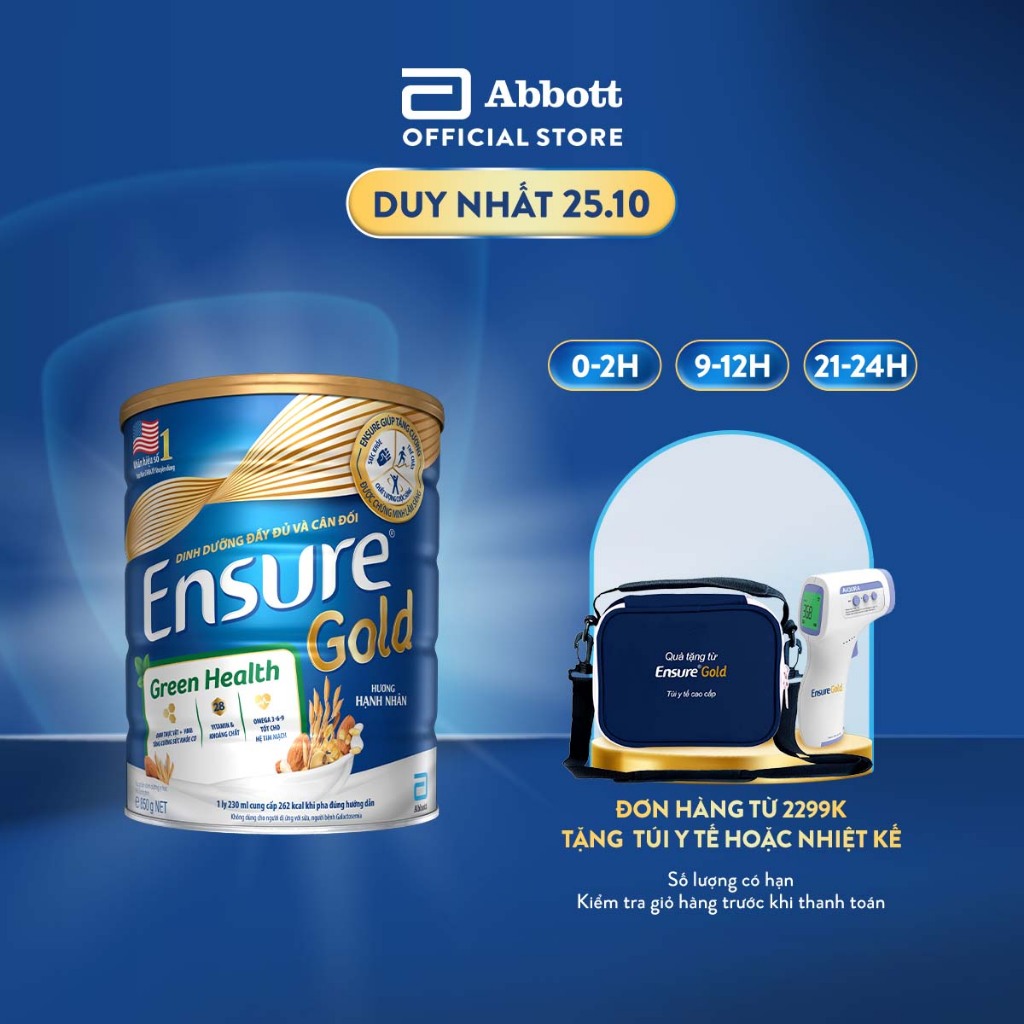 Sữa bột Ensure Gold Đạm thực vật 850g/lon