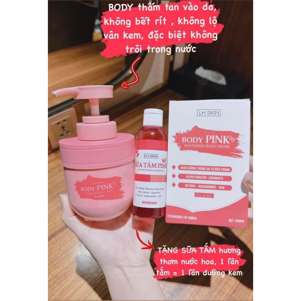 MUA 1 TẶNG 1 ST - KEM BODY PINK SIÊU KÍCH TRẮNG 300GR