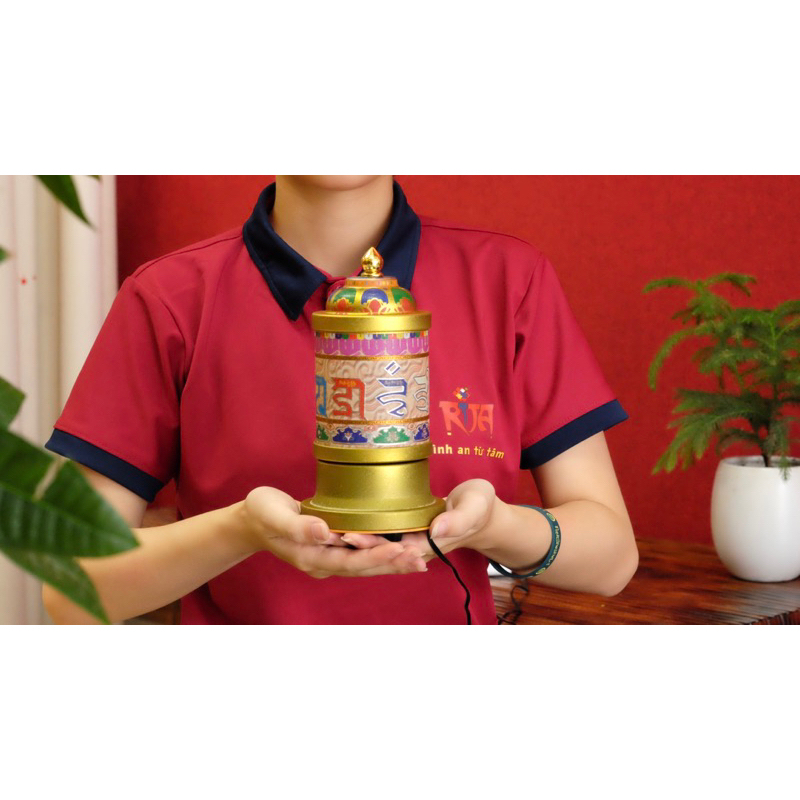Kinh luân điện, kinh luân xoay phát nhạc Mật Tông cao 21cm - Rita Shop