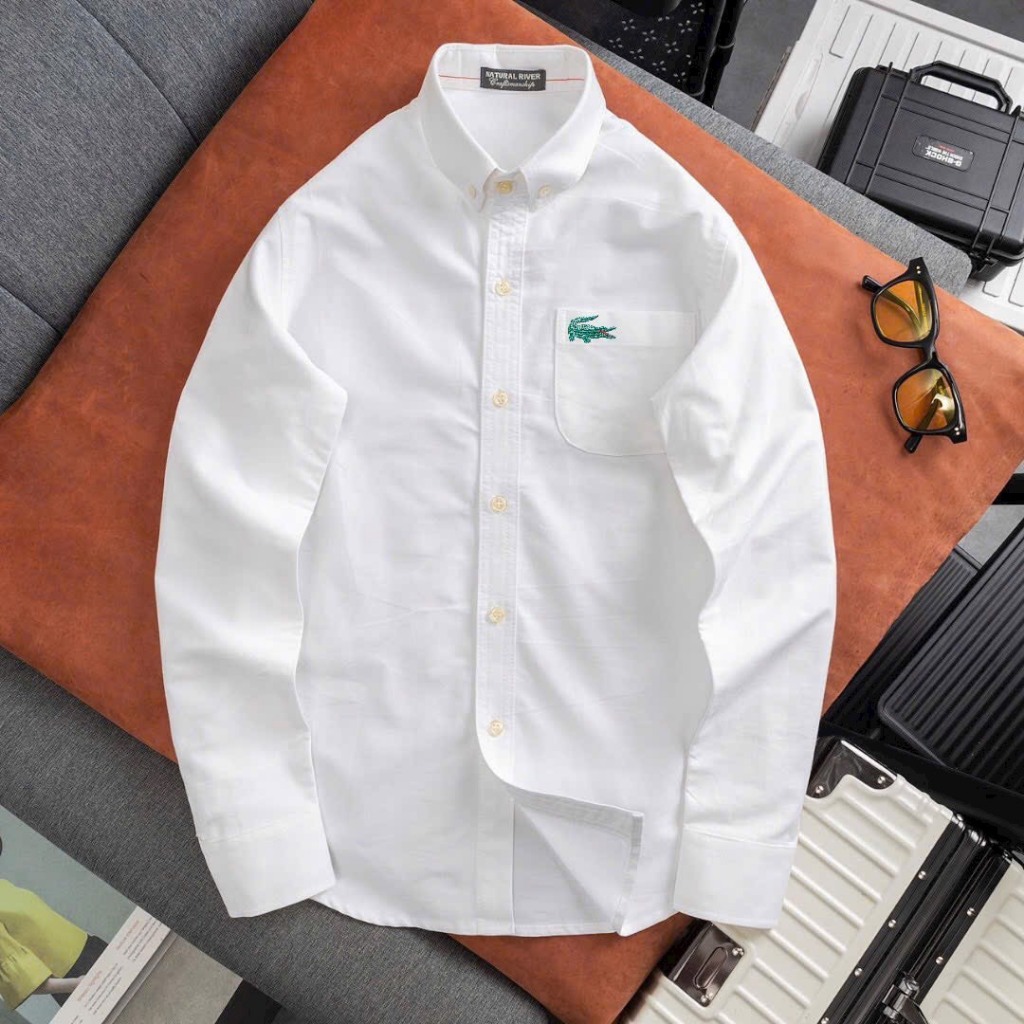ÁO SƠ MI NAM TAY DÀI CÓ TÚI THÊU LOGO CÁ SẤU - N.D MENSWEAR