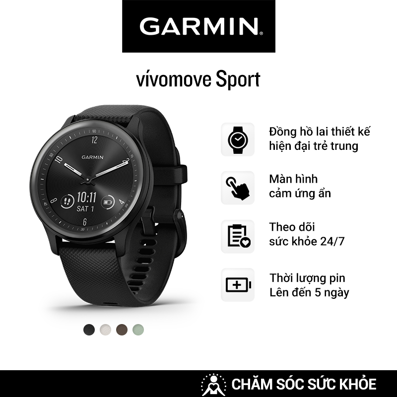Đồng Hồ Thông Minh Garmin vívomove Sport  - Hàng Chính Hãng