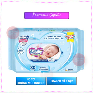 [Giá rẻ] Bobby Khăn Giấy Ướt Có Nắp Đậy 80tờ không mùi | 100 tờ không mùi | 100 tờ có mùi. HSD mới nhất.