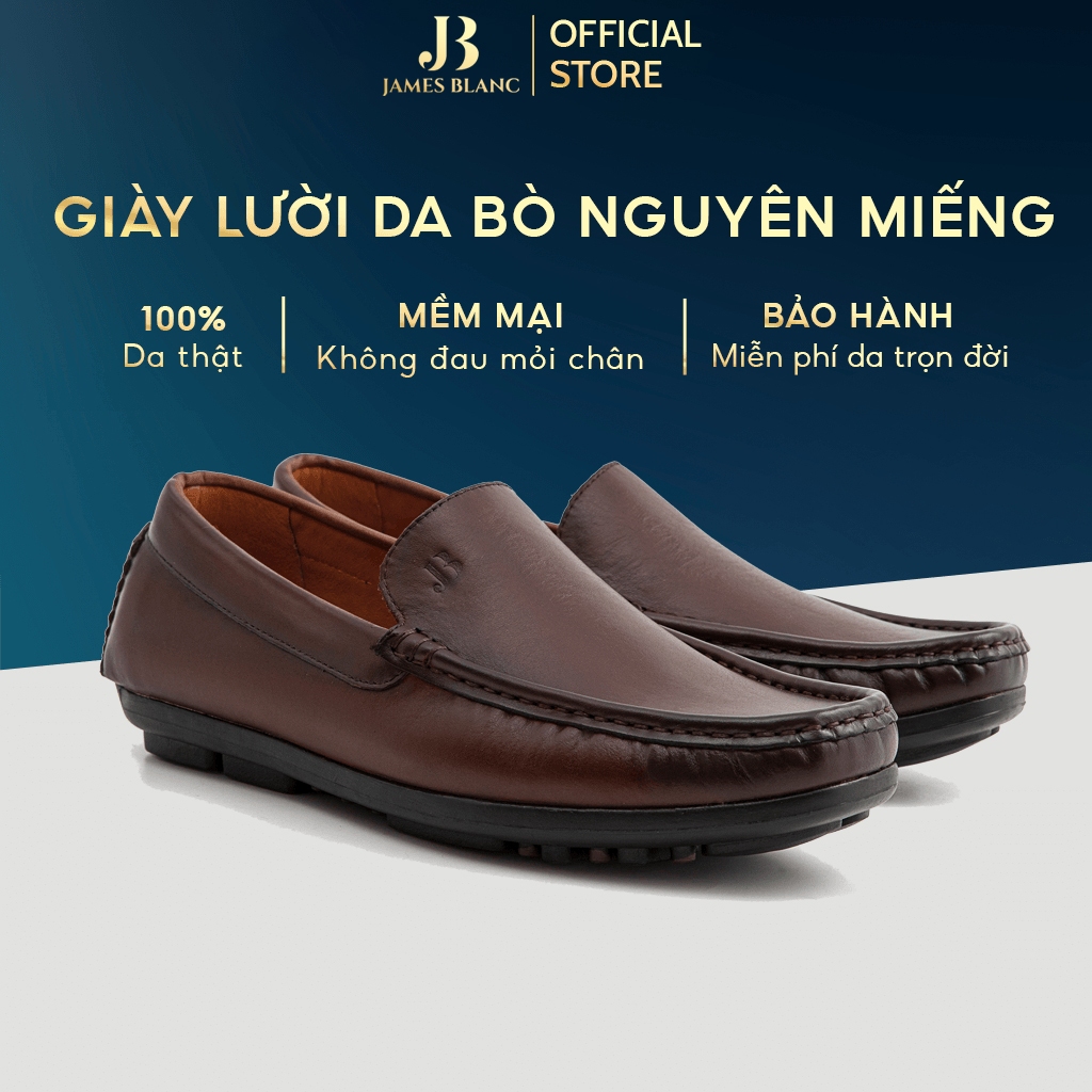Giày lười - JB JAMES BLANC G - 976- Da Bò cao cấp nhập khẩu - Đen, Nâu, moccasin.