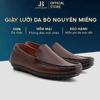  Giày lười - JB JAMES BLANC G - 976- Da Bò cao cấp nhập khẩu - Đen Nâu moccasin. 