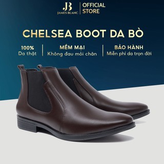 Giày boot da bò - jb james blanc - g-12 - nâu, đen