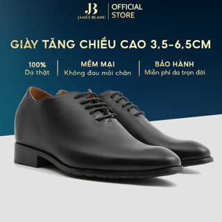  Giày Tăng Chiều Cao Nam JB JAMES BLANC G-1511 Giày Tây Da Bò Ý Màu Nâu Đen 