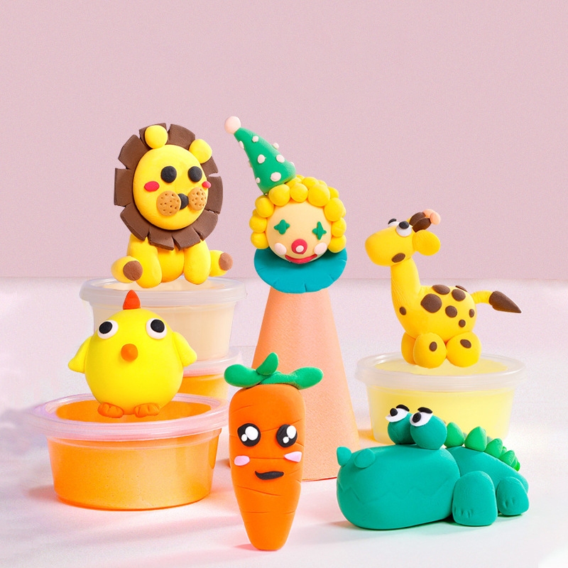 Đất sét Nhật tự khô 12 màu an toàn nặn hình cao cấp siêu nhẹ dành cho bé làm butter slime trang trí.