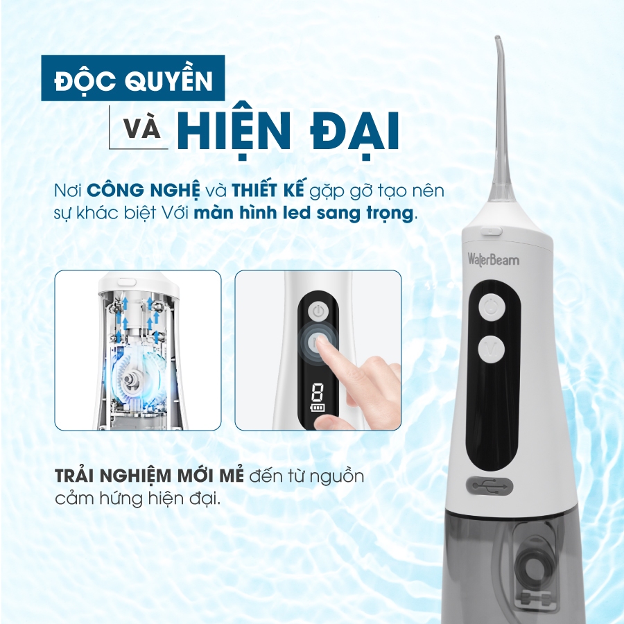 Tăm nước WaterBeam dành riêng cho người niềng răng Bản Mới Nâng cấp Với 9 Cấp Độ, Dung Tích 350ml Bảo hành 15 tháng
